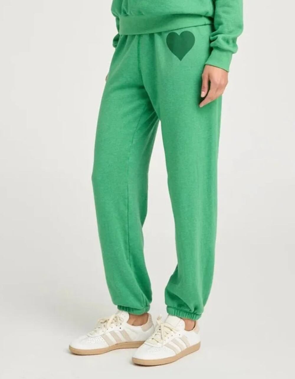 SPRWMN Jade Heart Sweatpants Green Pull On Jogger Loungewear Women's M